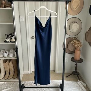 Navy Petal & Pup Midi Dress